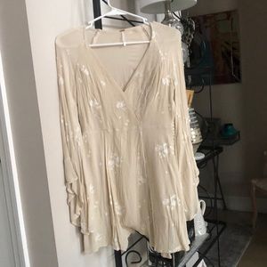 Free People Beige Dress with White Flowers